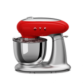 Batteur sur socle multifonction OTE 6 en 1 avec bol en acier inoxydable de 8, 5 litres, hachoir à viande à tête inclinable, mixeur à jus, trancheuse à légumes, machine à pâtes et à biscuits