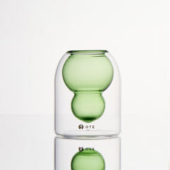 OTE Fulu Tasse en verre borosilicate à double paroi, mug résistant à la chaleur sans plomb avec design flottant en forme de courge, gobelet isolant pour boissons chaudes et froides, cadeau original pour les amateurs de maison et cuisine