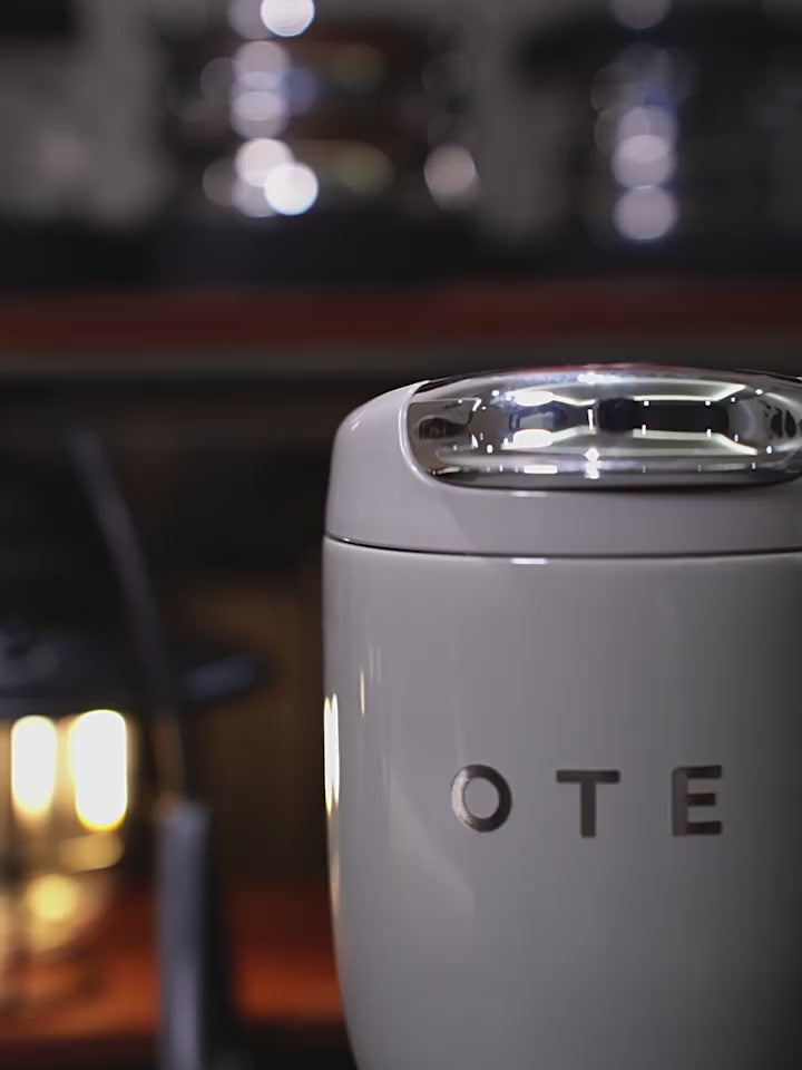 Tasse à café de voyage isotherme OTE, double paroi en acier inoxydable avec couvercle, 350/220 ml