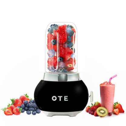 Mélangeur OTE Smoothie maker, Retro Kitchen Petit mélangeur en verre pour shakes et smoothies, avec verre 400ml